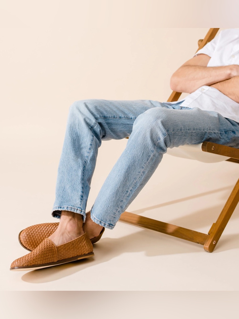 Nisolo || Alejandro Woven Slip On Loafers Woven Leather Brown Tan 8